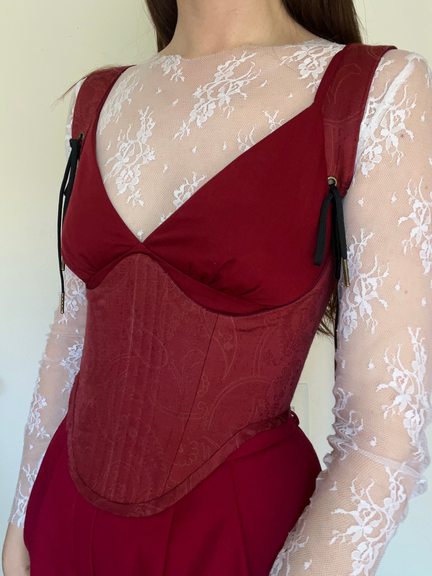 Heirloom Paisley Underbust Corsage Belt, S-M
