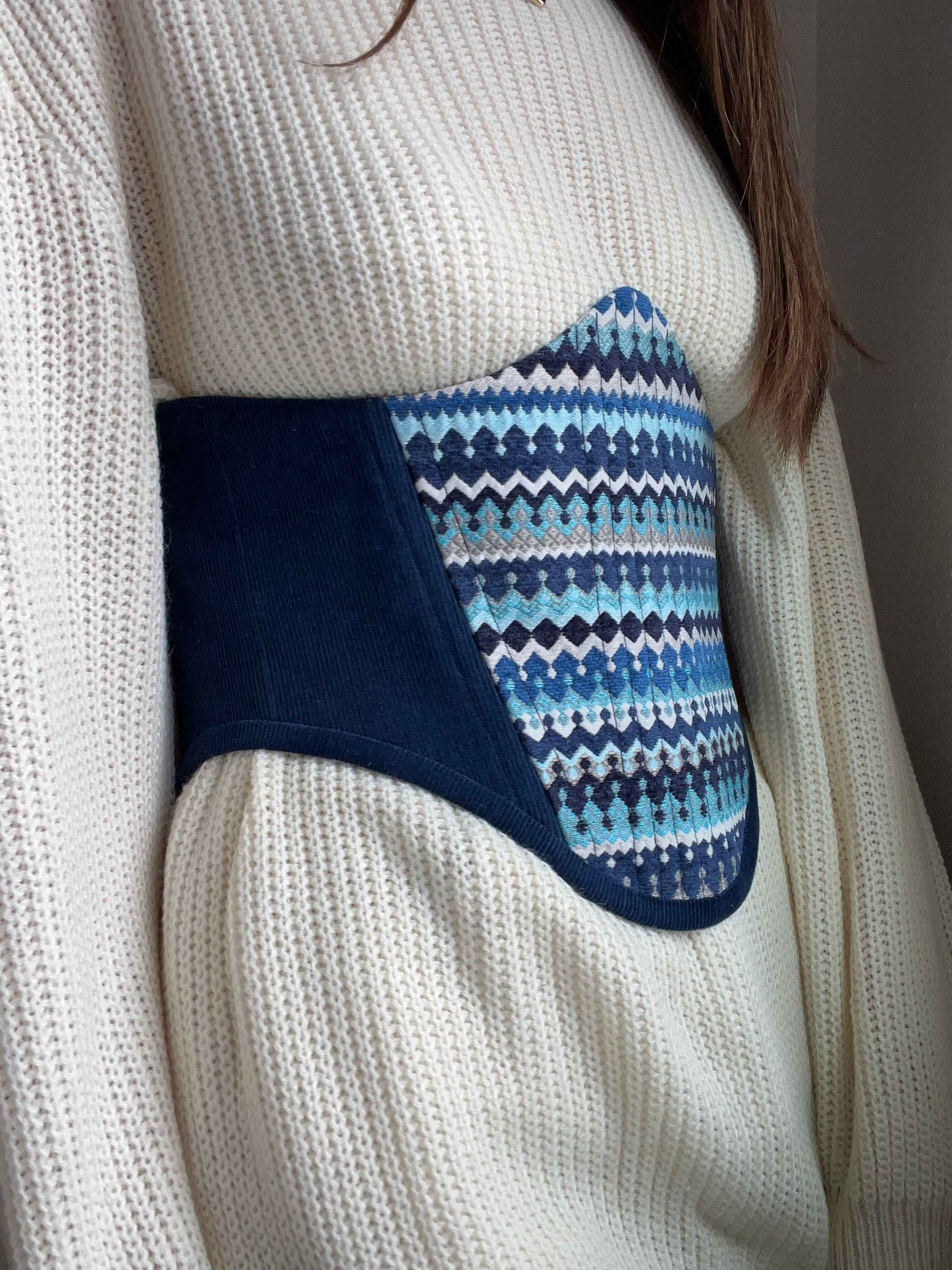 Blue corsage belt