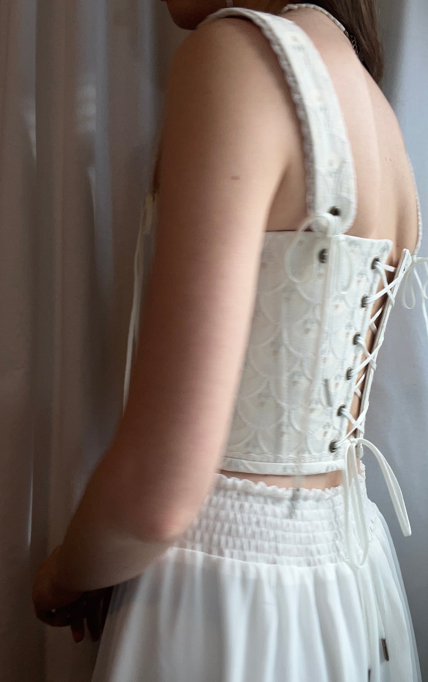 Heirloom Ivory corset, one-of-a-kind, size S