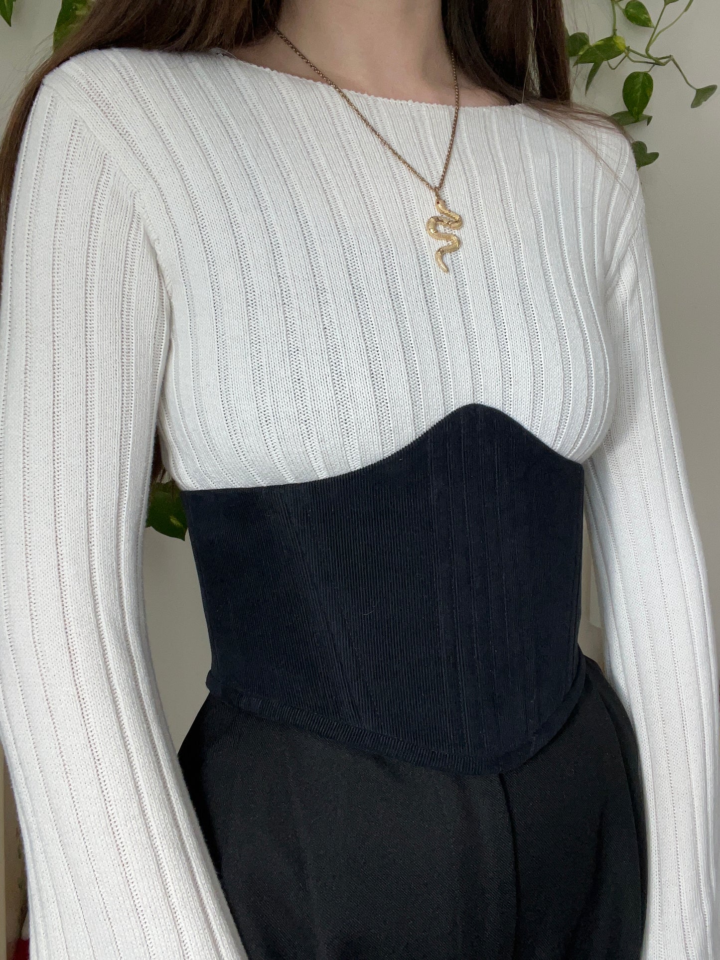 Quiet Grace - black corduroy belt