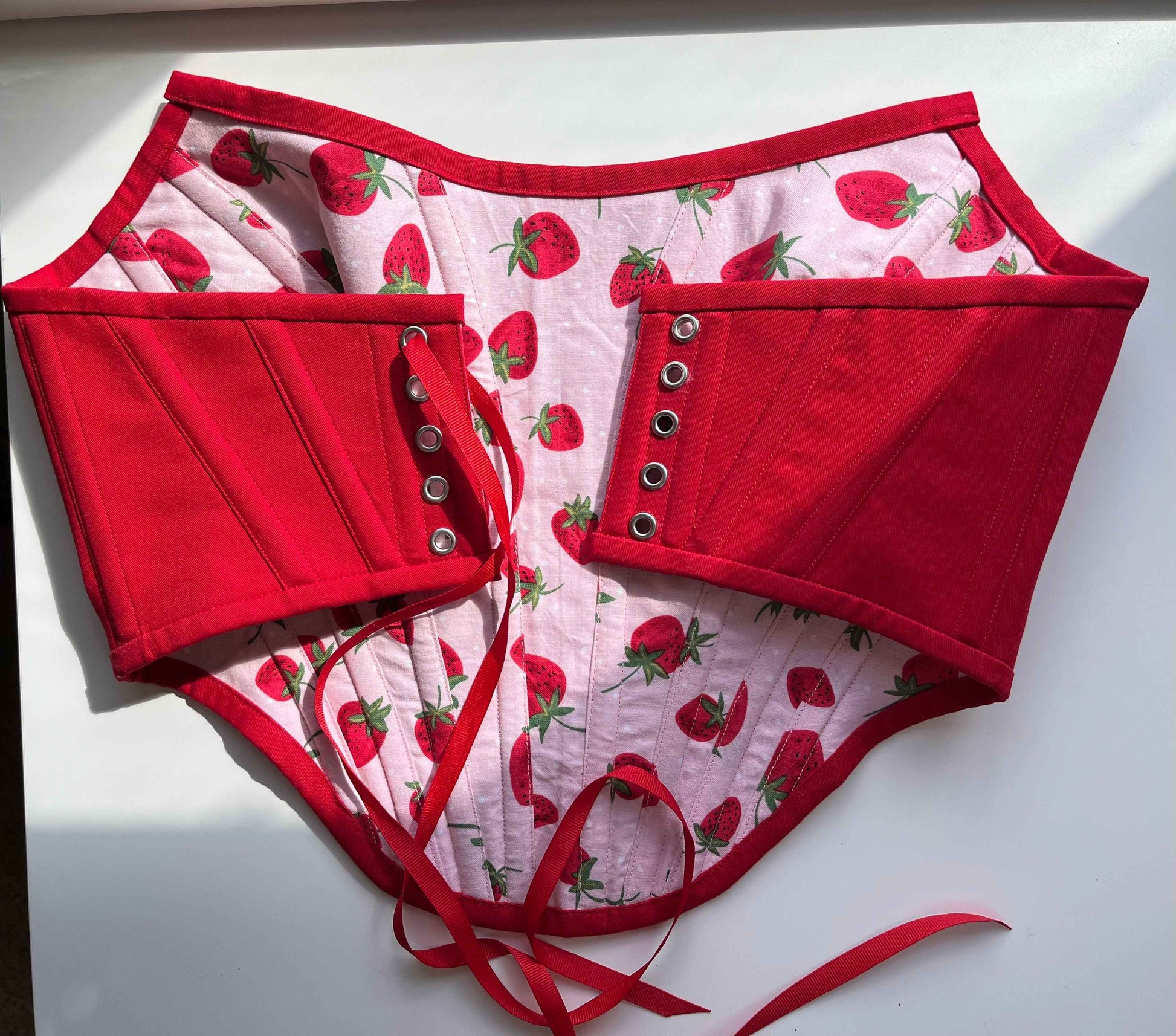 Order for S. red cotton twill corset ❤️