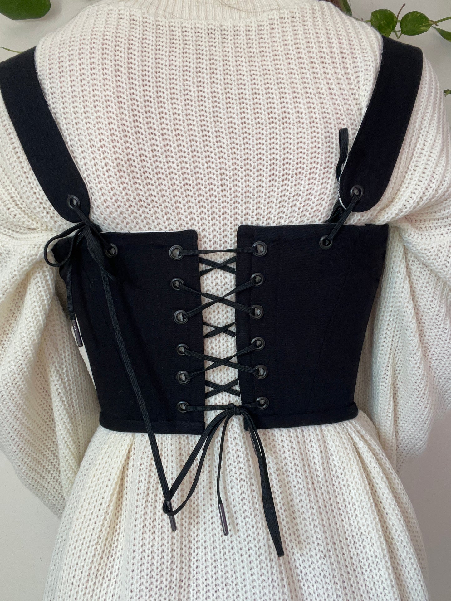 Duet underbust corsage - reversible black&toile
