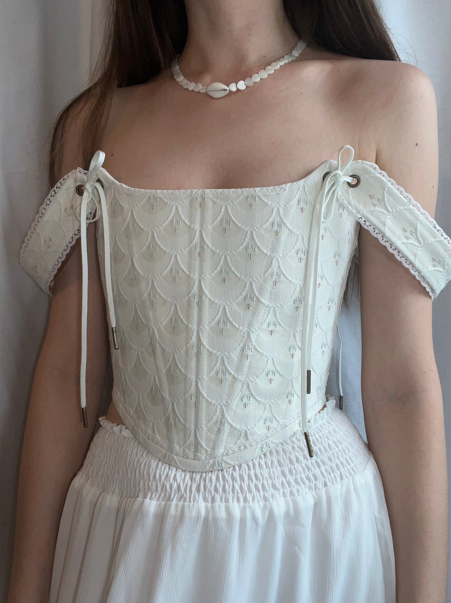 Heirloom Ivory corset, one-of-a-kind, size S