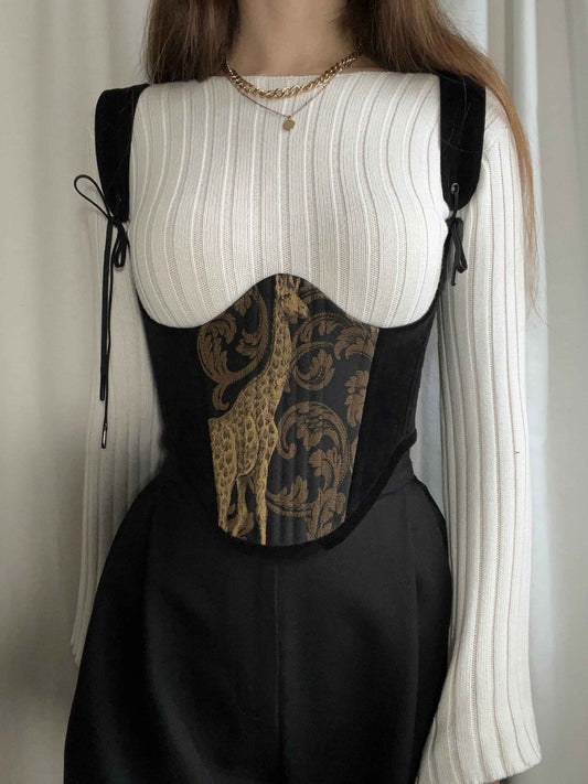 Savanna Noir Underbust corsage with removable shoulder straps, size S-M