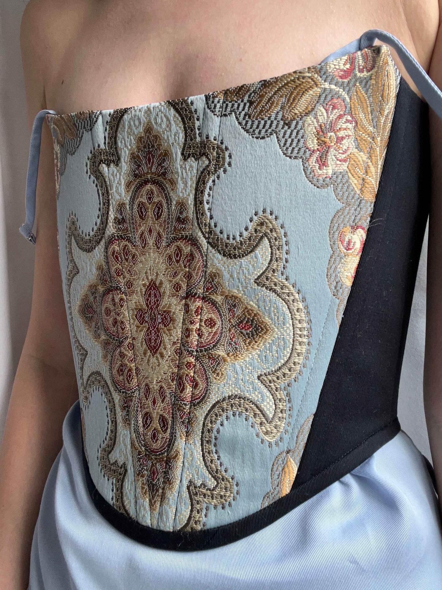 “Azure” strapless corset