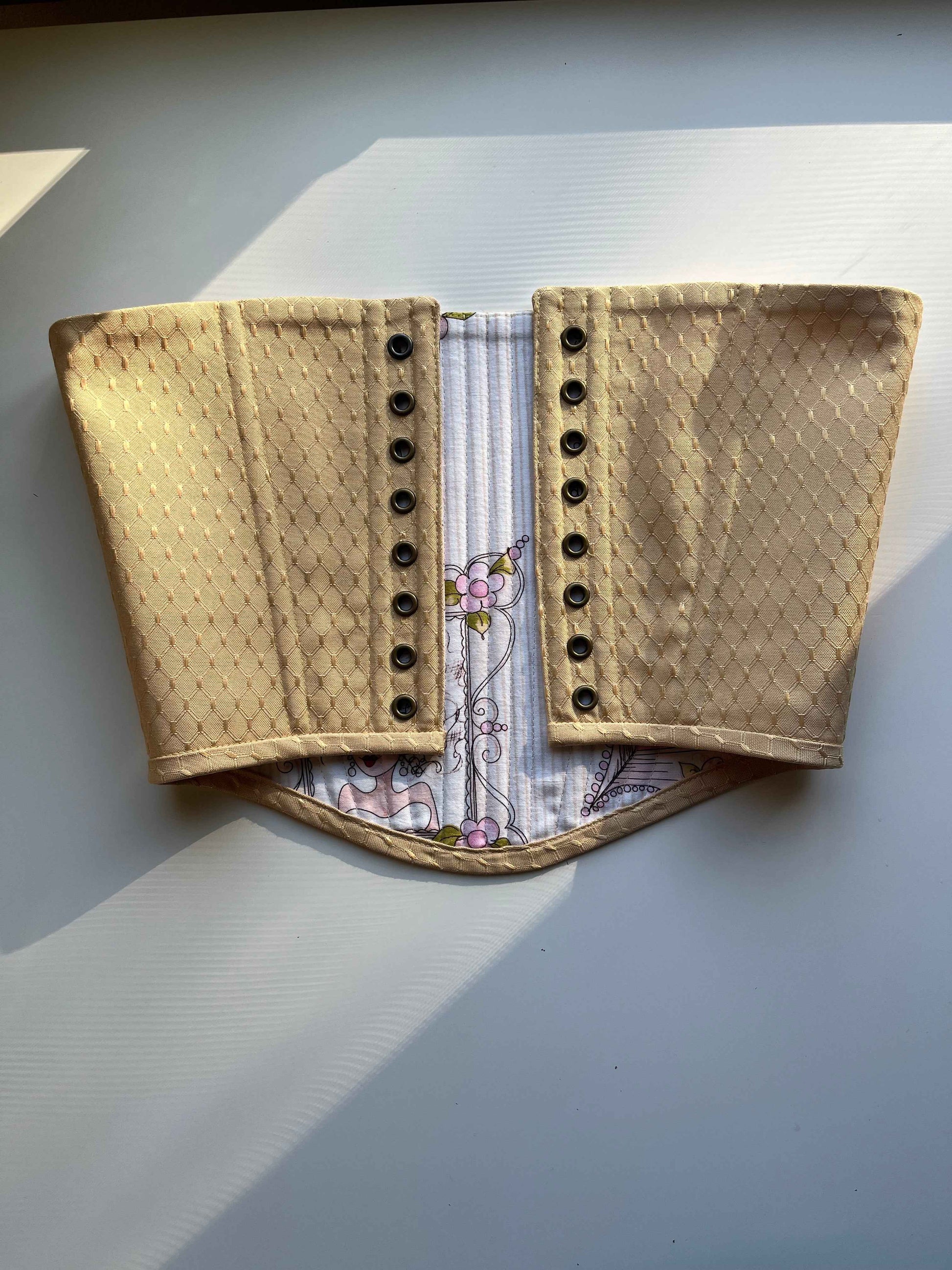 “Soleil” gold overbust corset