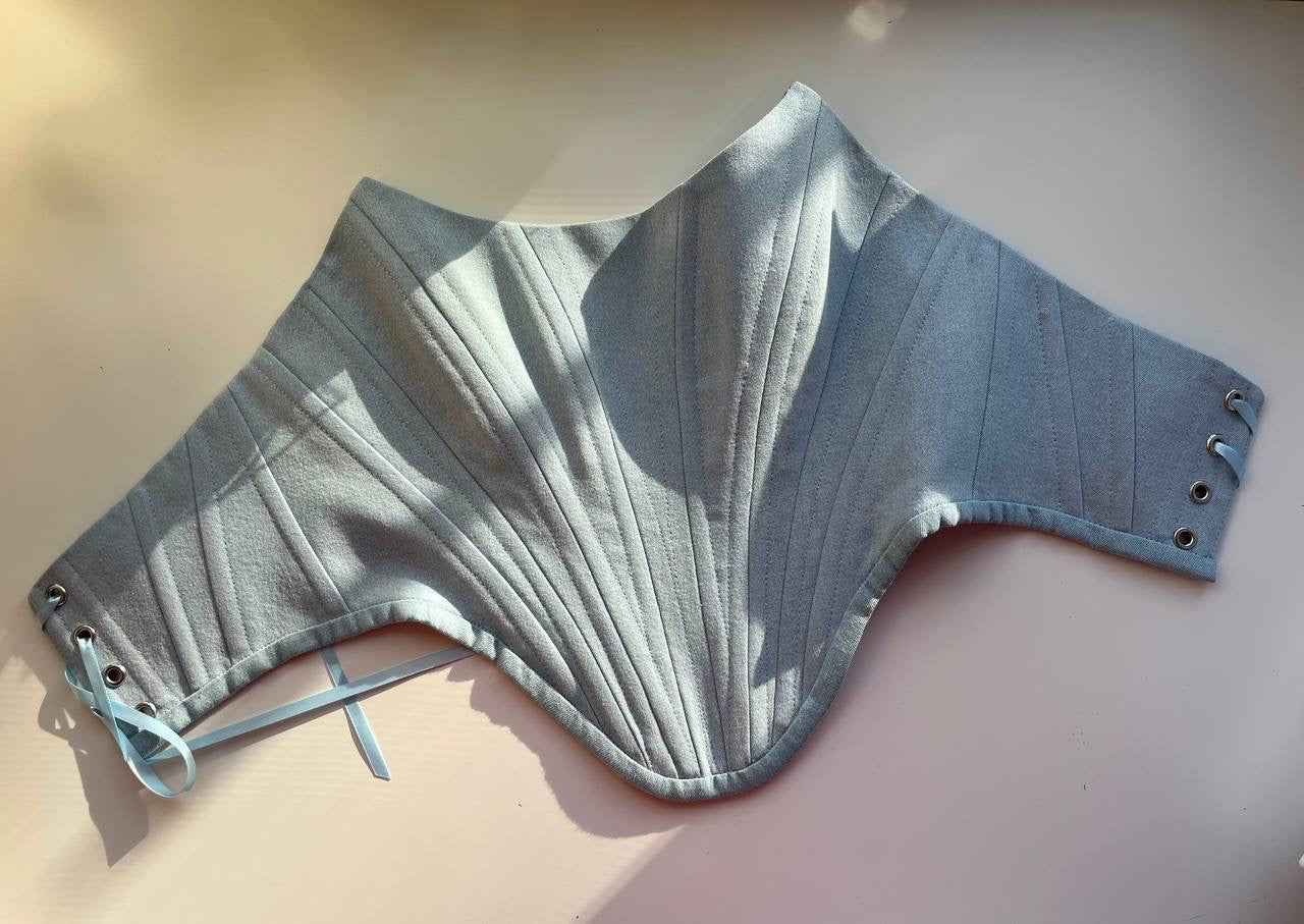 Light denim corset