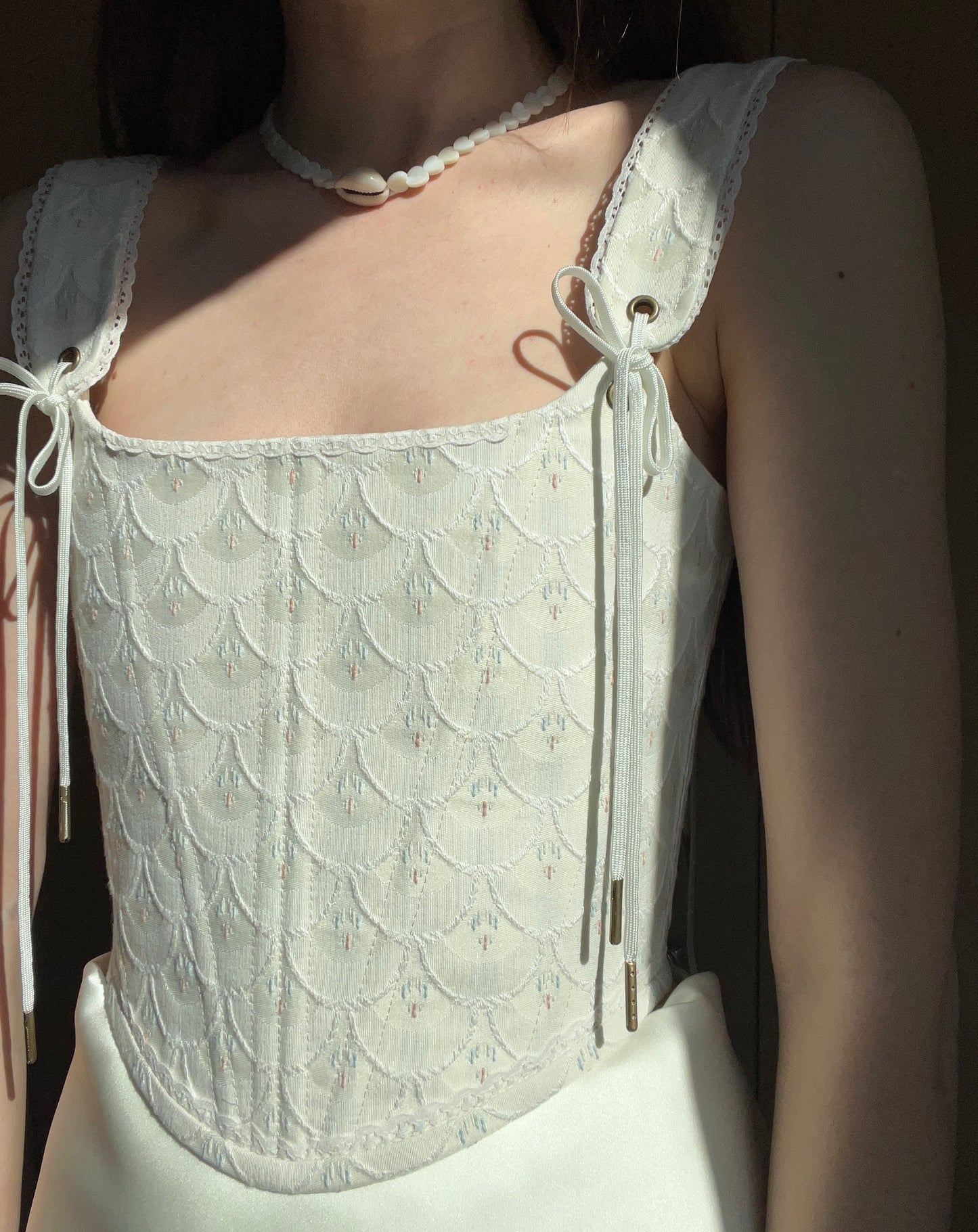 Heirloom Ivory corset, one-of-a-kind, size S