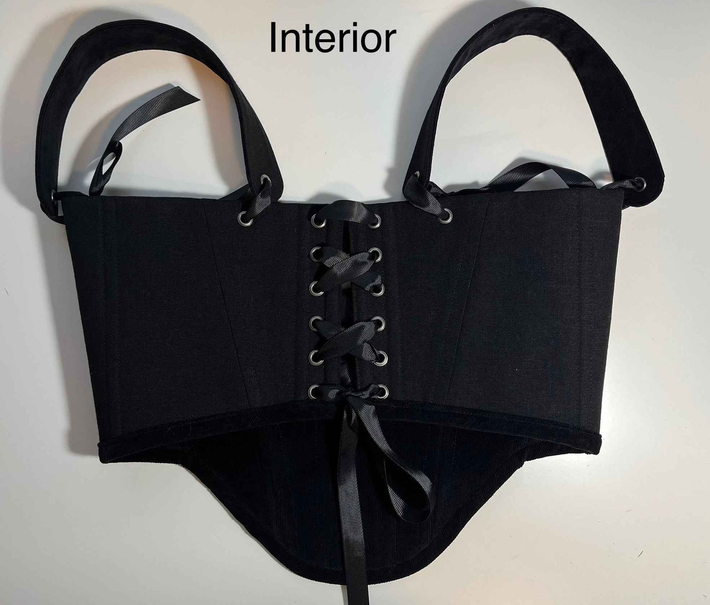 Custom for H 🖤Black corduroy underbust corset