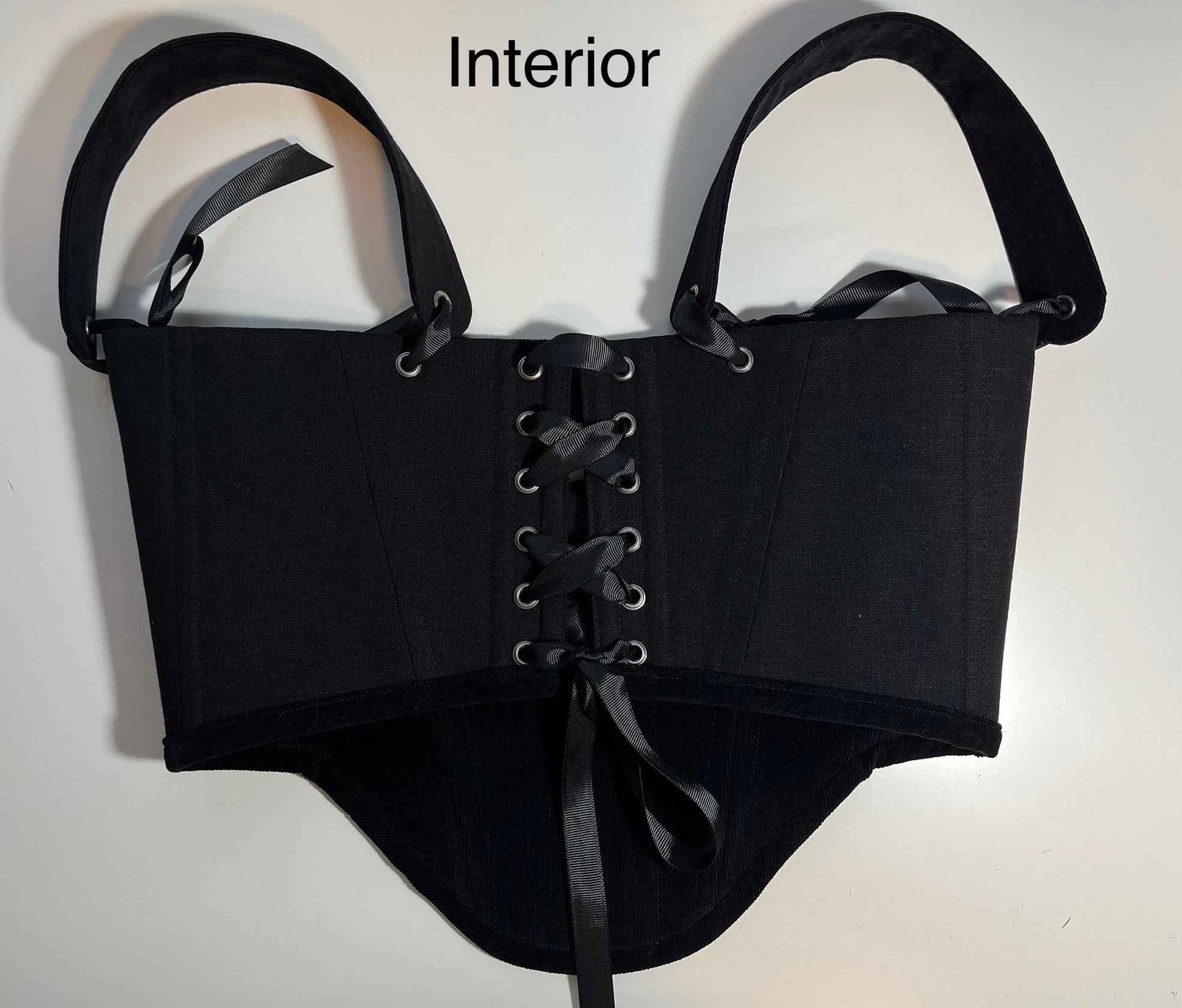 Custom for H 🖤Black corduroy underbust corset