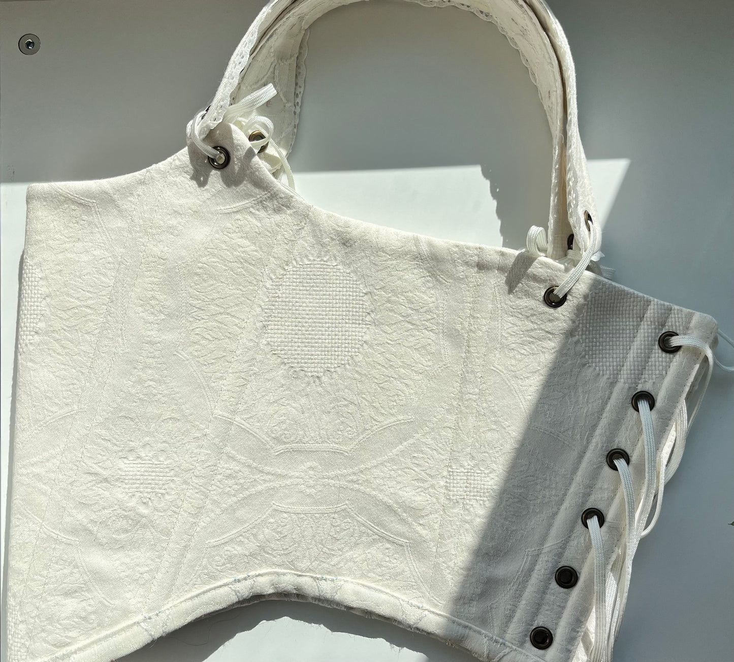 Heirloom Ivory corset, one-of-a-kind, size S