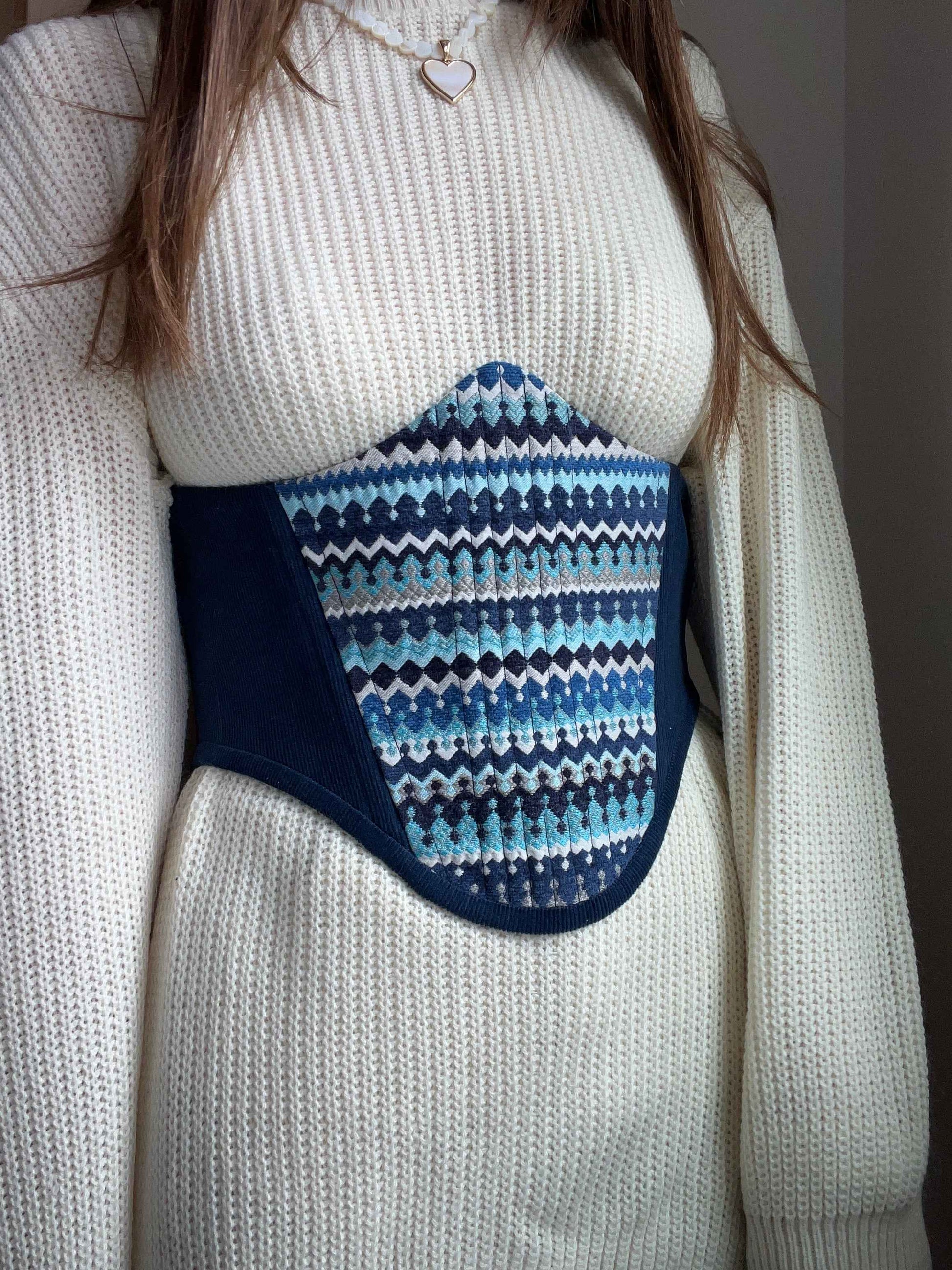 Blue corsage belt