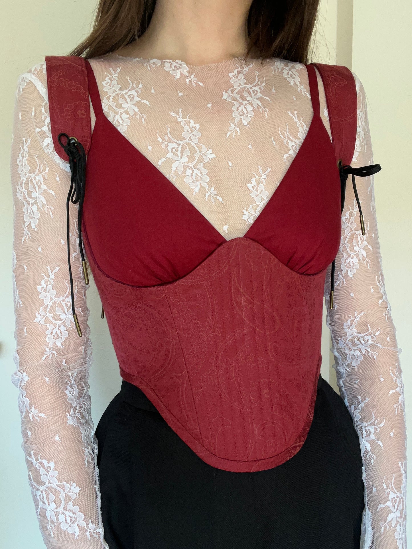 Heirloom Paisley Underbust Corsage Belt, S-M