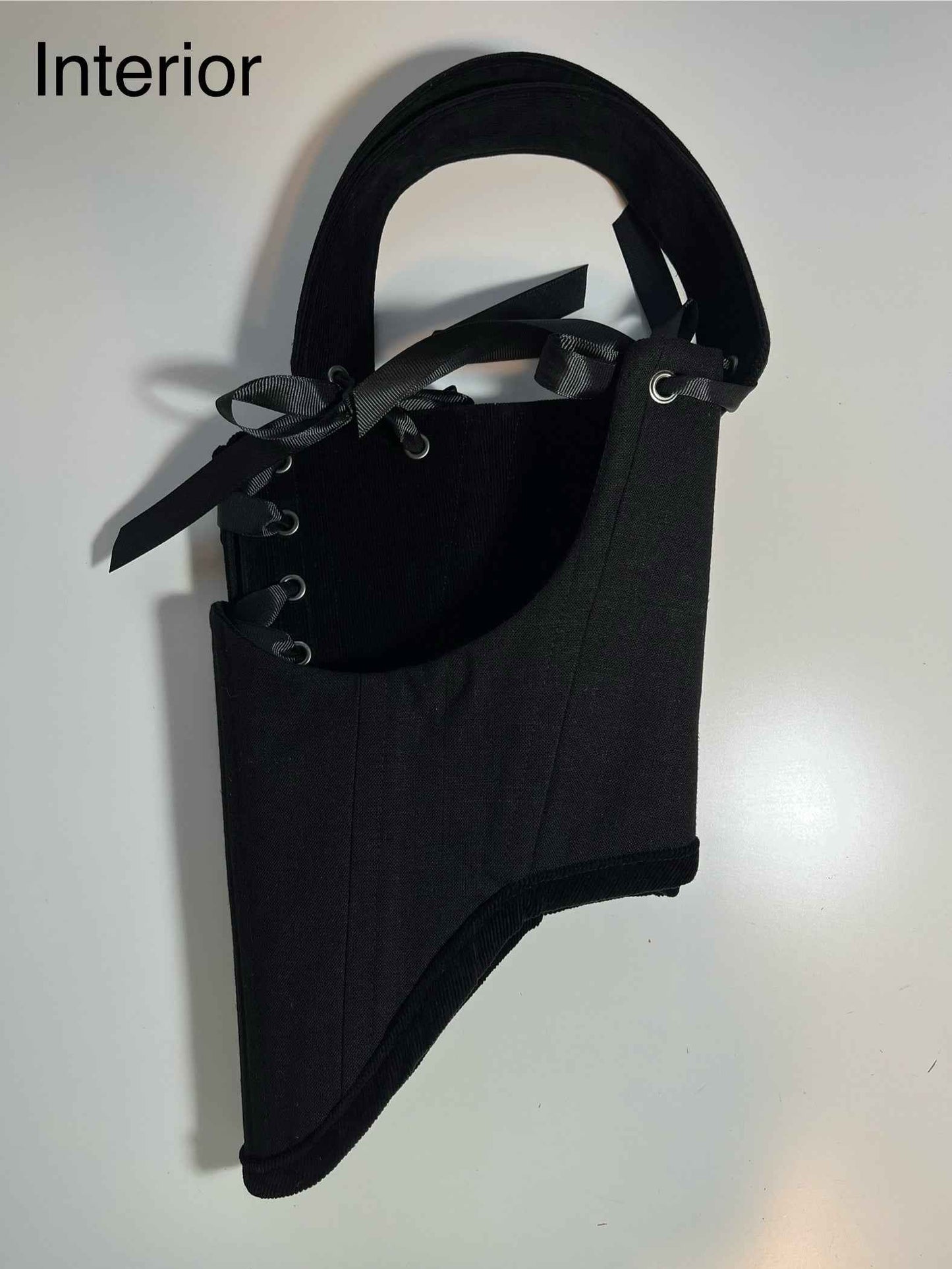 Custom for H 🖤Black corduroy underbust corset