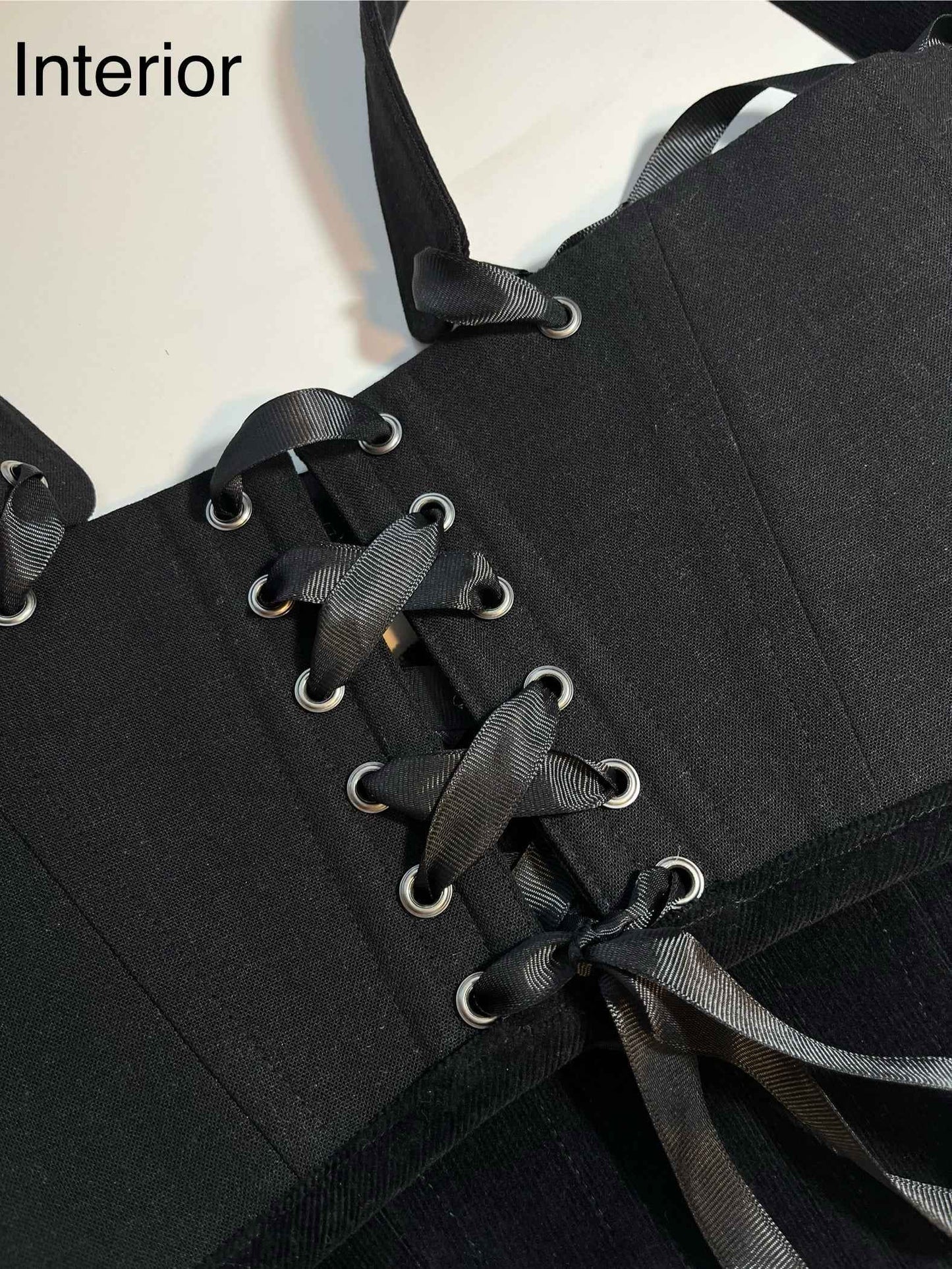 Custom for H 🖤Black corduroy underbust corset