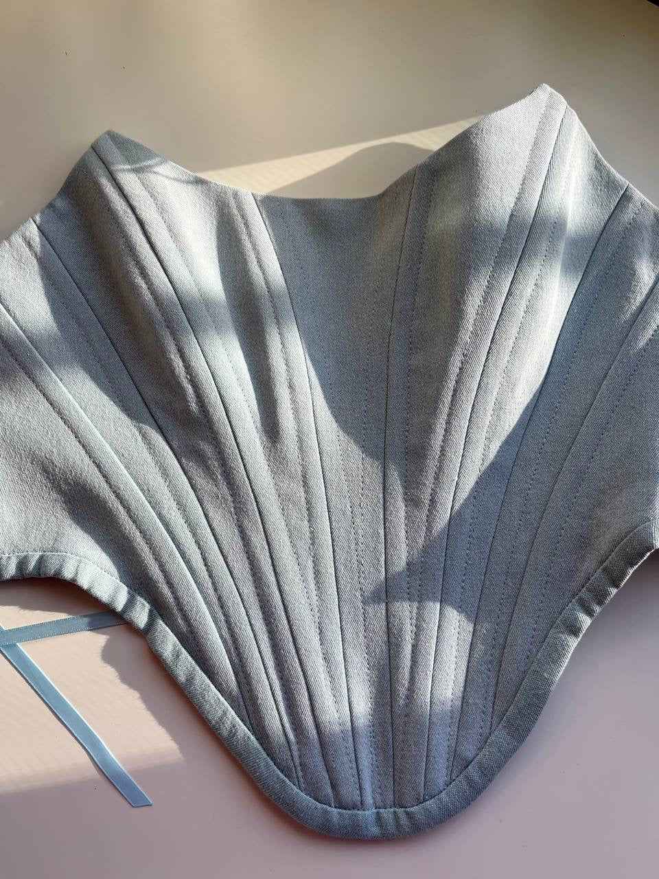 Light denim corset