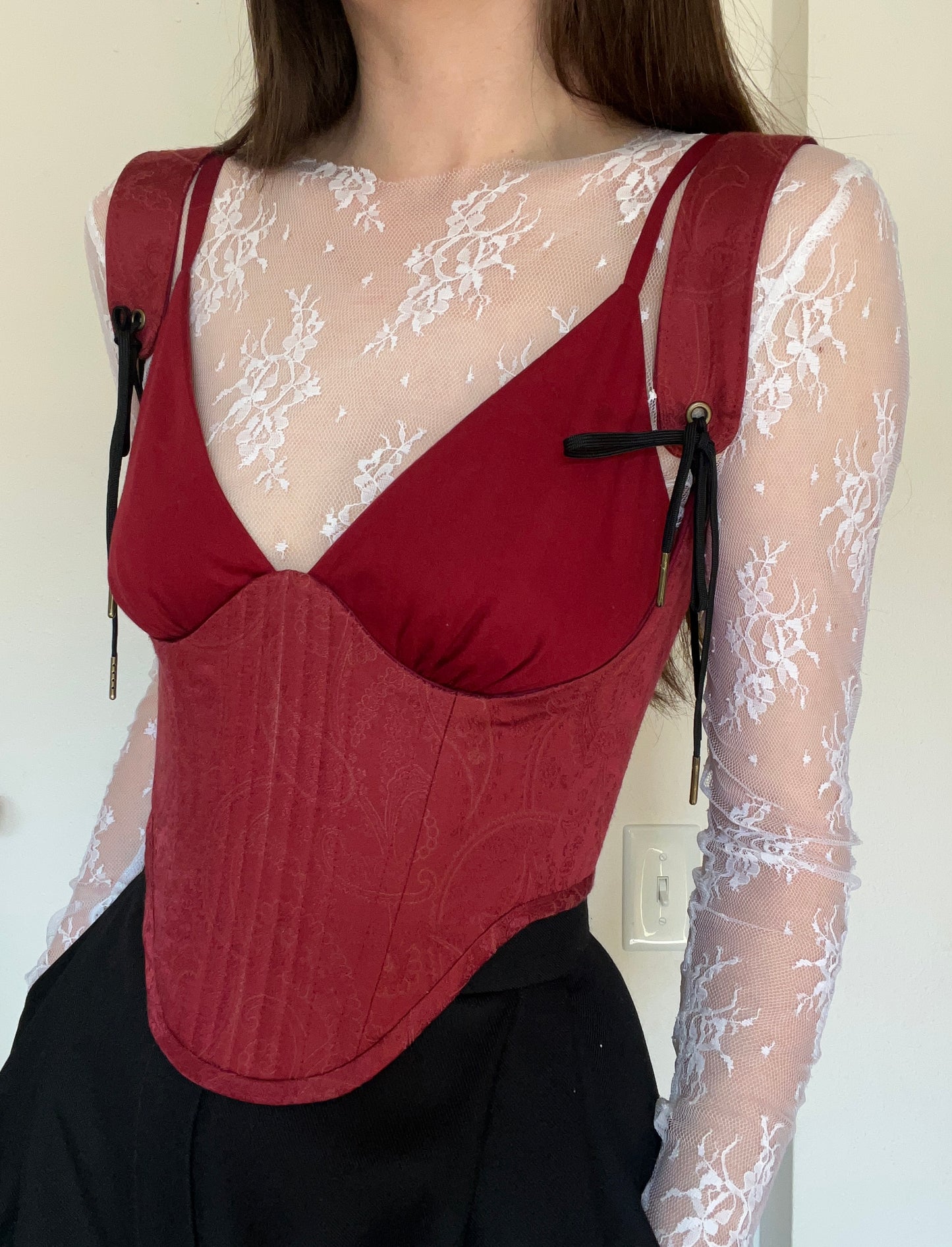Heirloom Paisley Underbust Corsage Belt, S-M