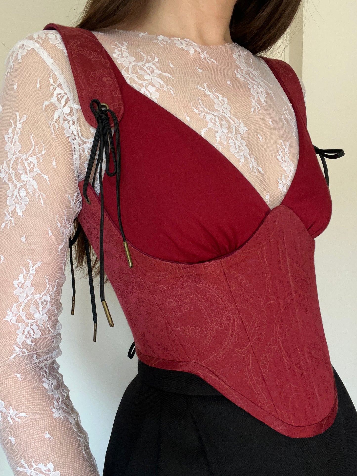Heirloom Paisley Underbust Corsage Belt, S-M