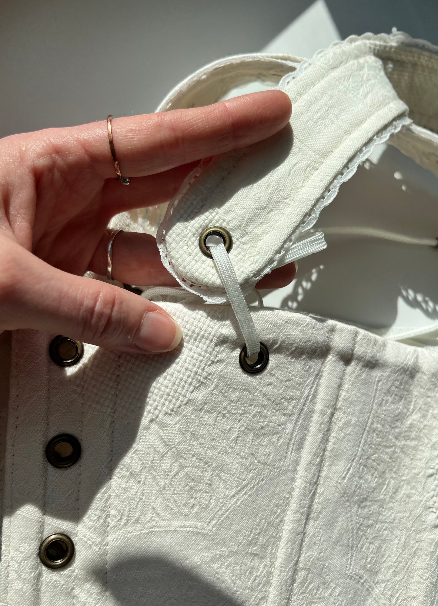 Heirloom Ivory corset, one-of-a-kind, size S