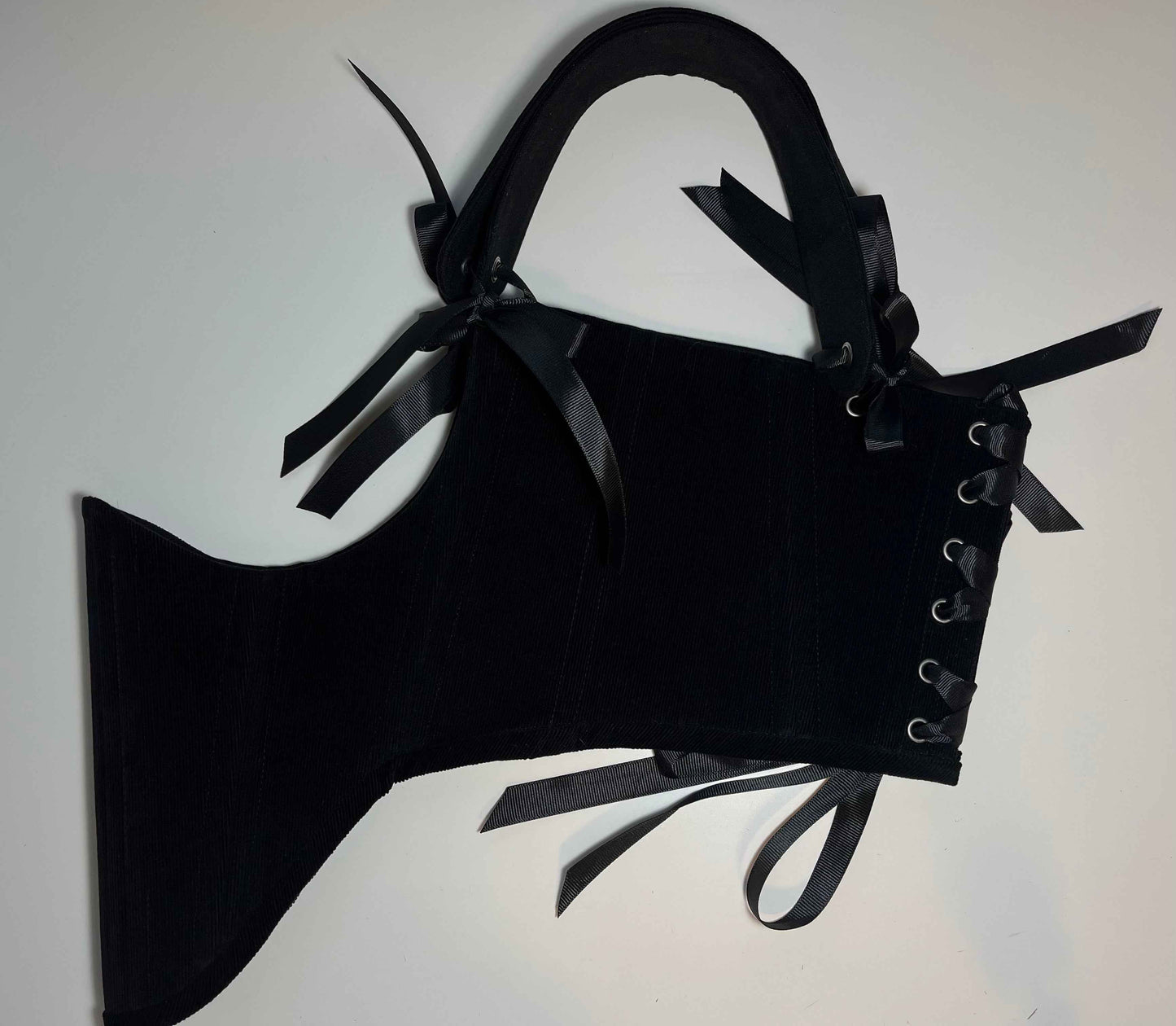 Custom for H 🖤Black corduroy underbust corset