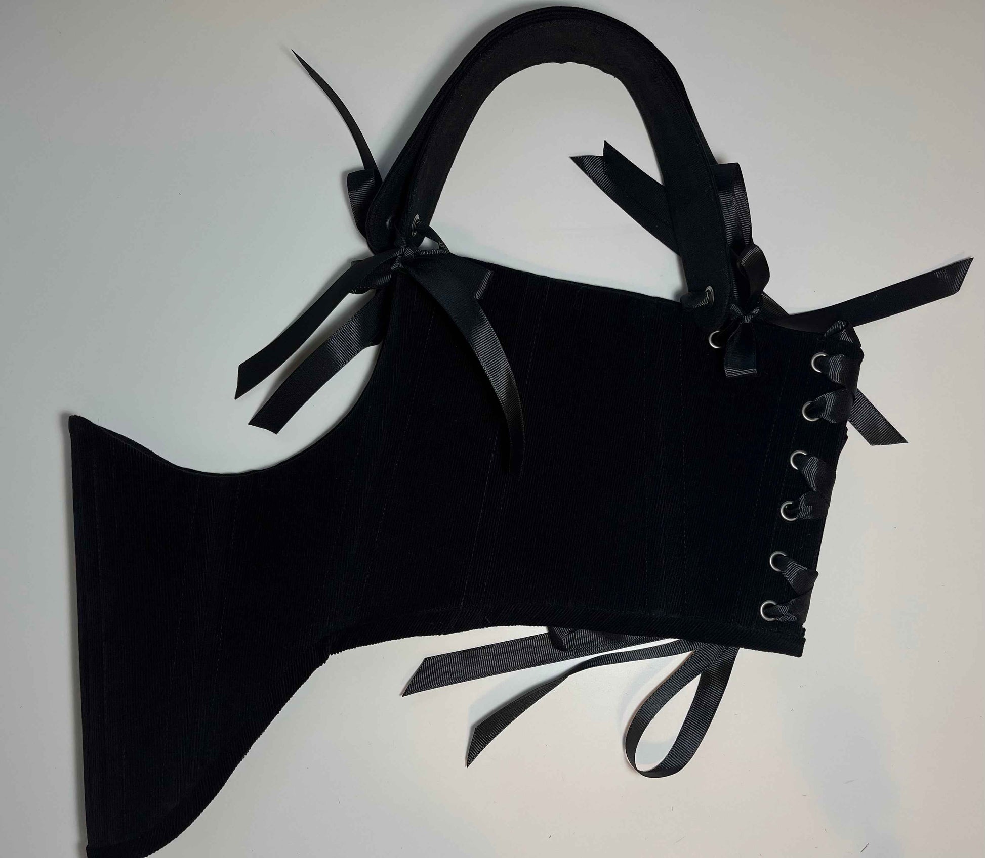 Custom for H 🖤Black corduroy underbust corset