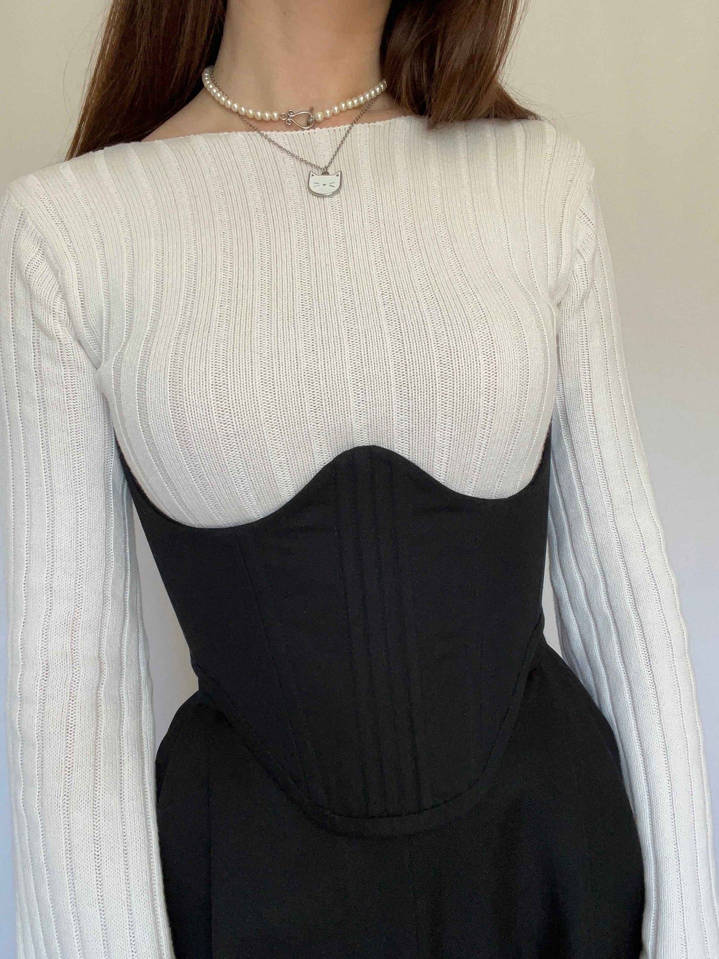 Underbust corsage with removable shoulder straps
