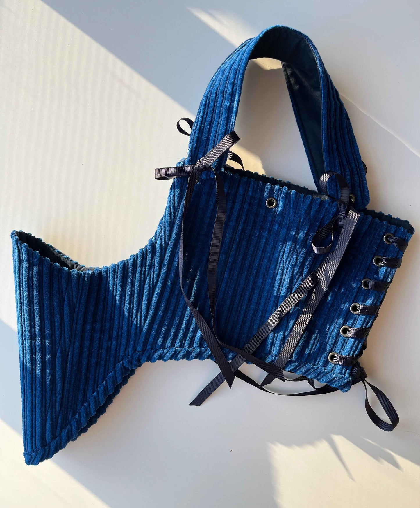 Blue Velvet underbust corsage size M-L