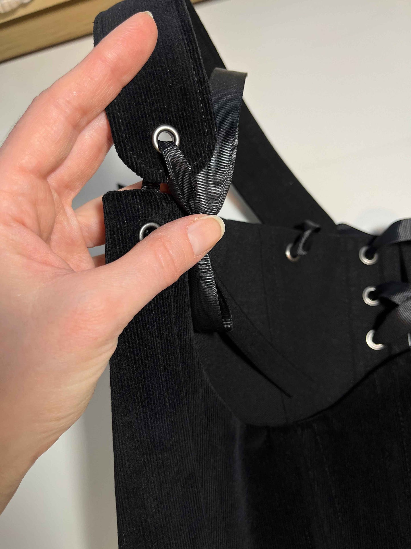 Custom for H 🖤Black corduroy underbust corset