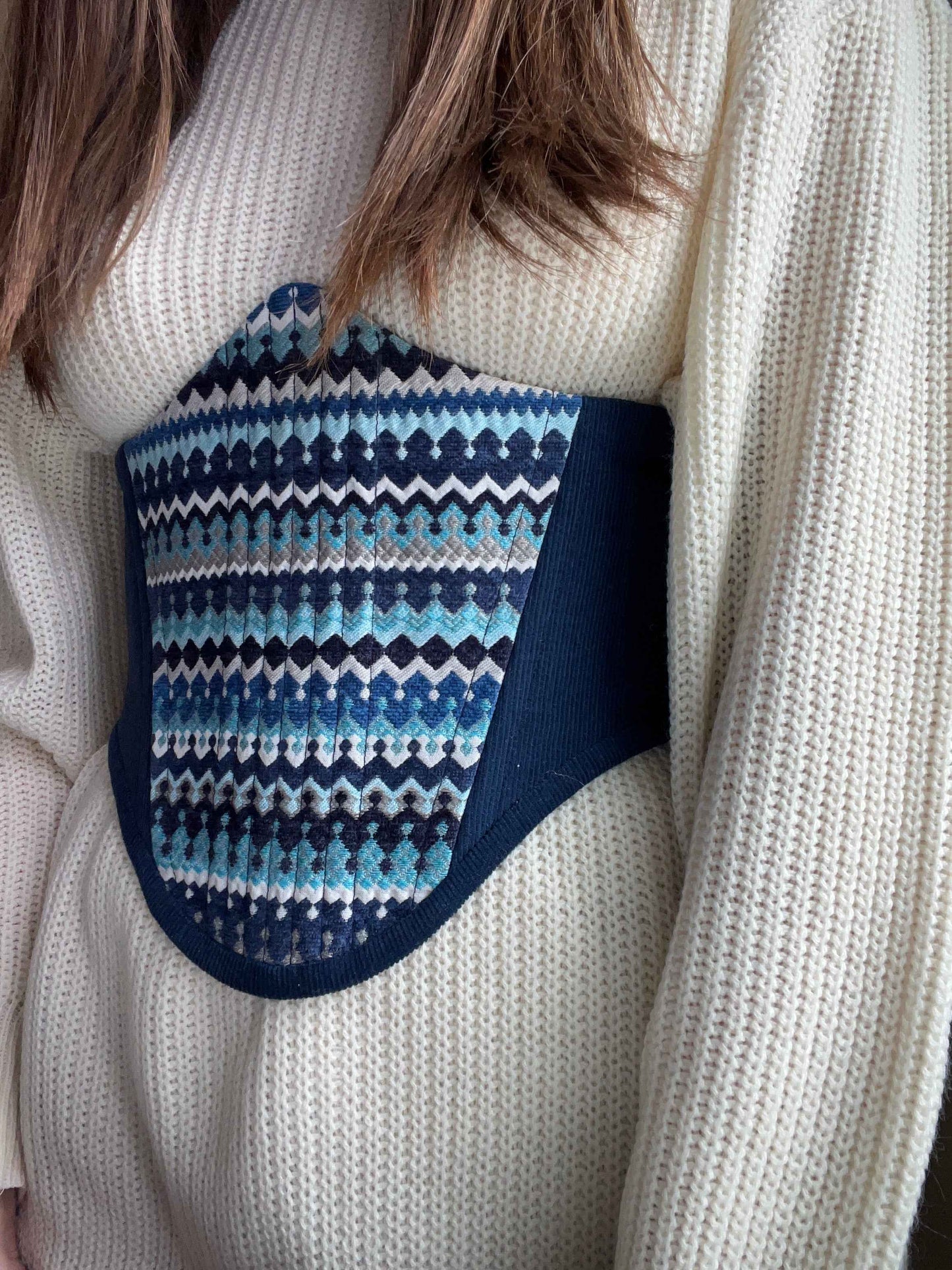 Blue corsage belt
